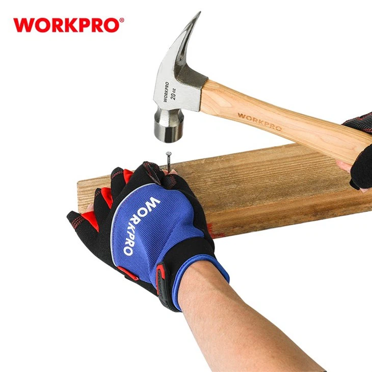 WORKPRO FINGERLESS MECHANIC WORK GLOVES - L
